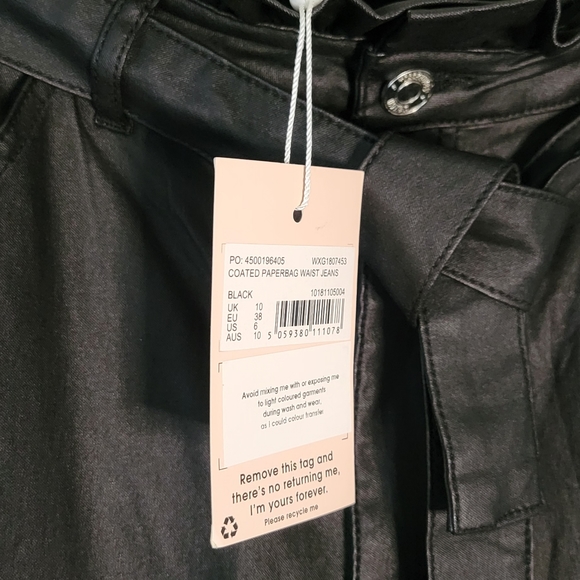 Missguided high waisted (paperbag) coated jeans/pants - Picture 2 of 8